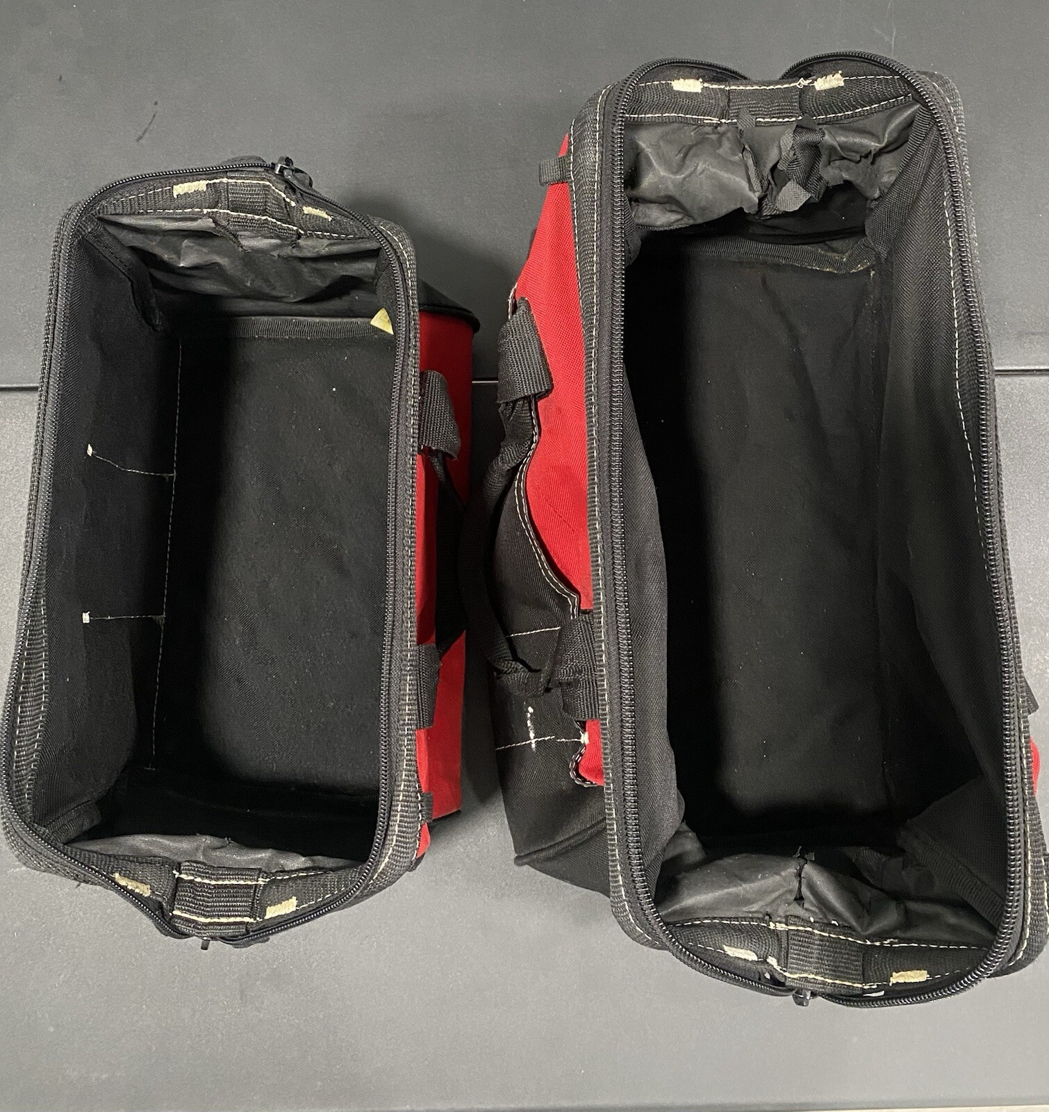 Set of 2 Husky Water Resistant Tool Bag Red Black 12 Inch and 15 Inch Organizer