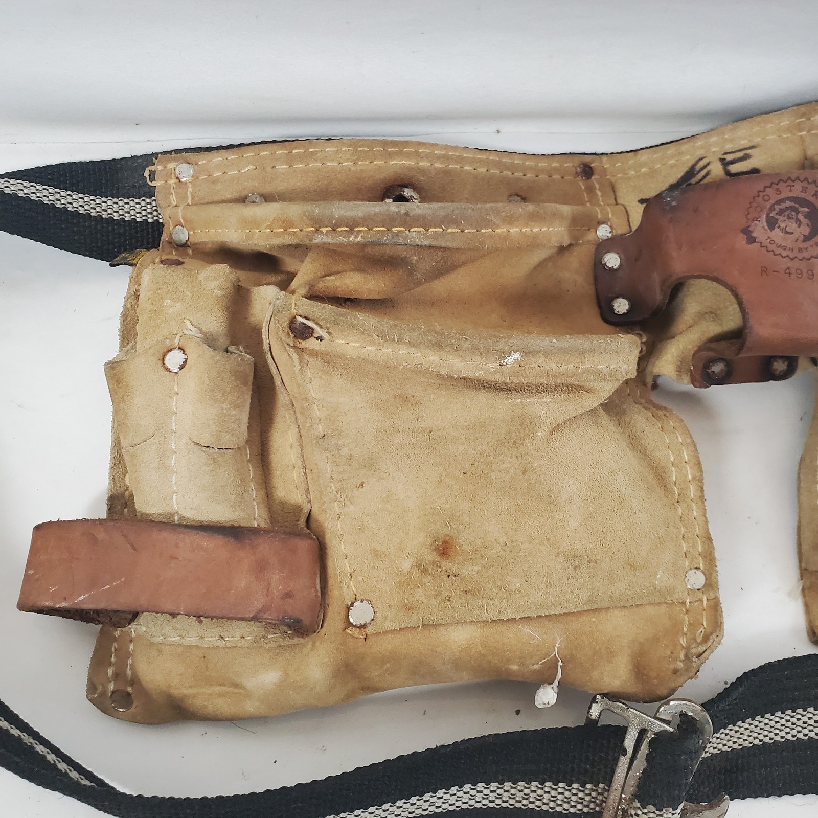 Rooster R-499-4 Leather Suede Tool Belt Pouch Carpenter Electrician Work Apron