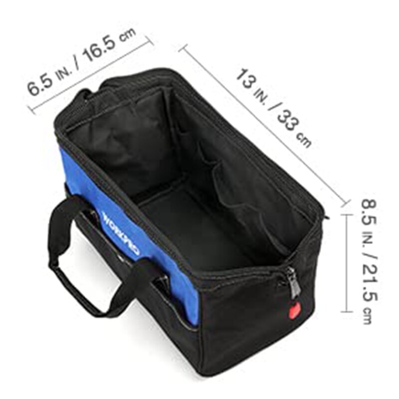 13″ Tool Bag Wide Mouth Tool Tote Bags Heavy Duty Storage Bag Case Blue/Pink USA