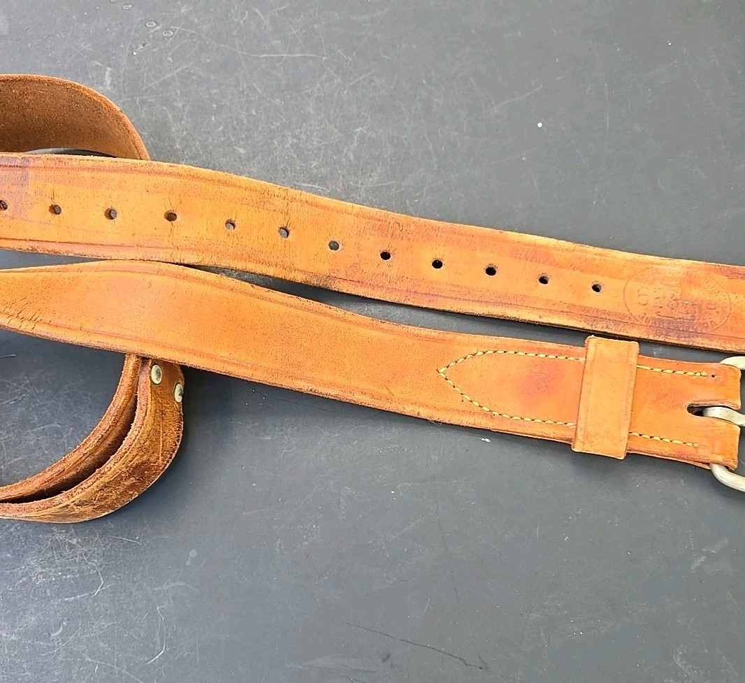 Vintage W. M. Bashlin Co. Linesman Tool Belt, #628-46 100% Distressed Leather