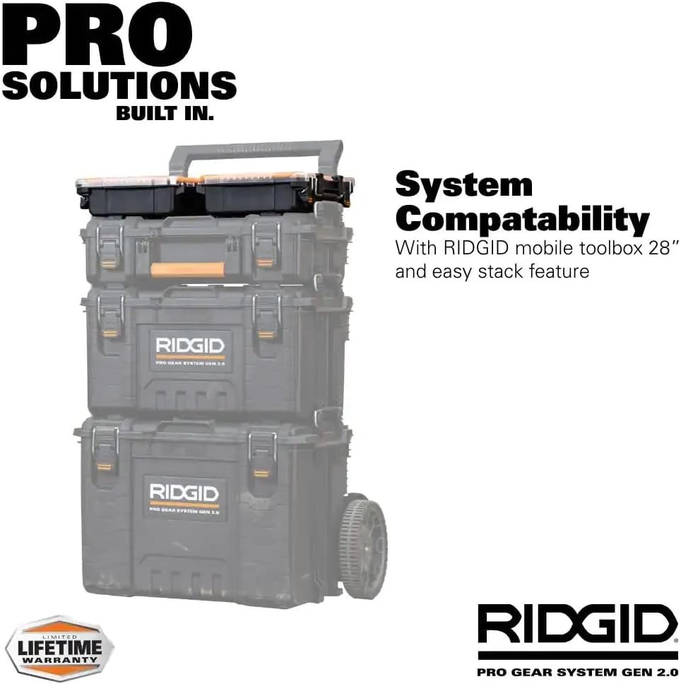 Pacroban 2.0 Pro Gear System 22in Compact Tool Organizer Tool Box Black