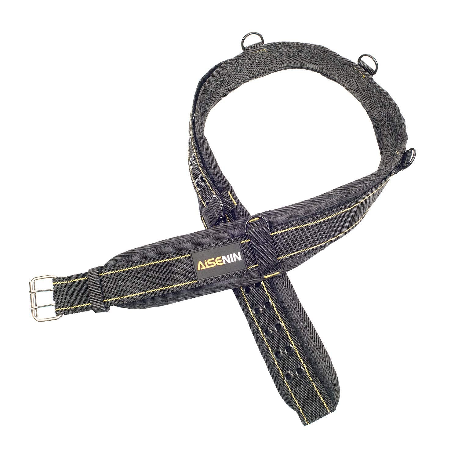 3 Inch Padded Tool Belt Heavy Duty Work Belt Yellow and Black Carpenter