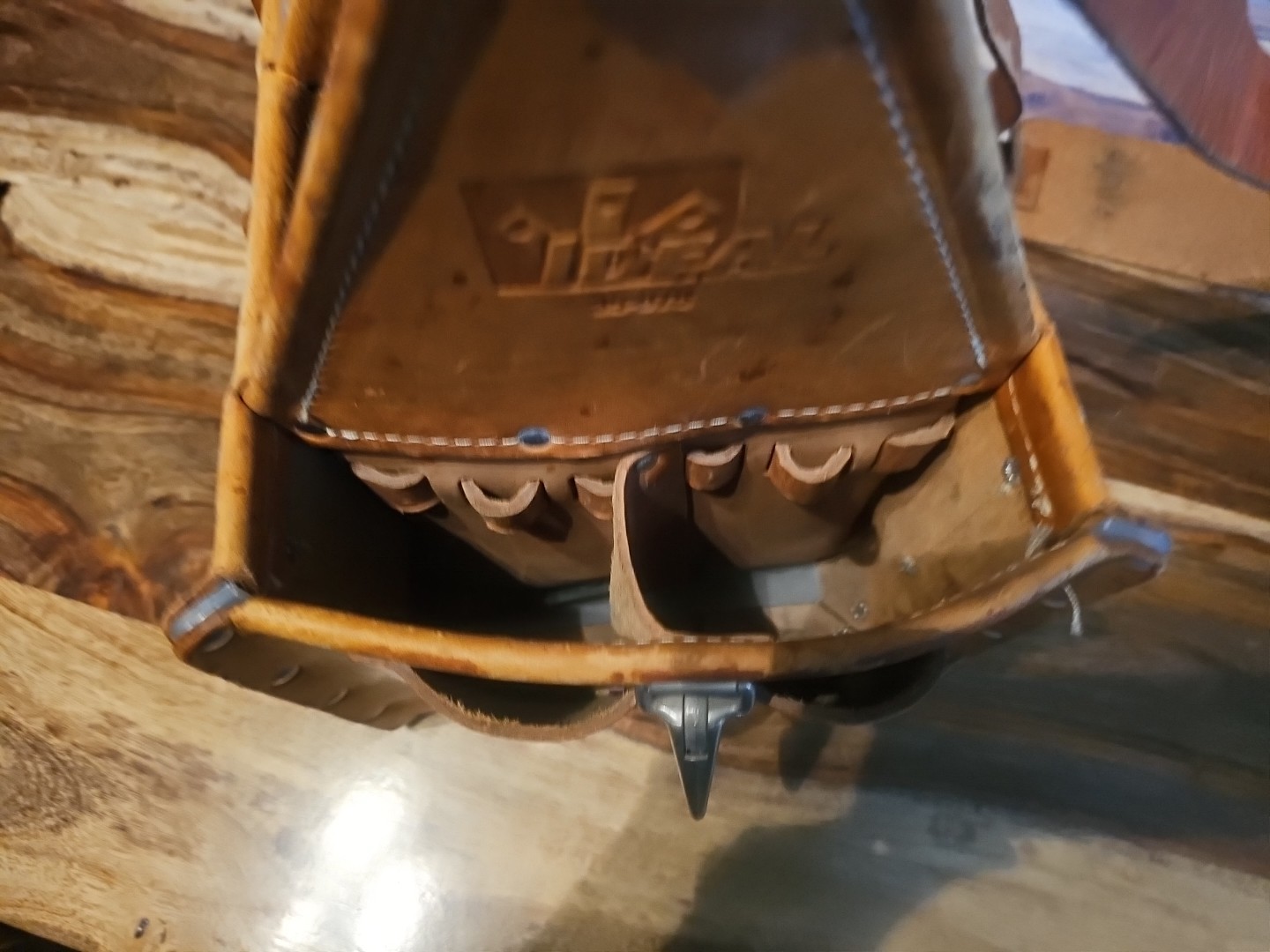 Ideal Tuff Tote 35-975 Leather Electrician Tool Bag Lineman Hand Crafted