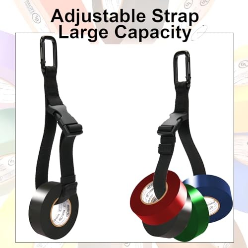 Electrical Tape Holder for Tool Belts – Thong with Strap Carabiner Clip