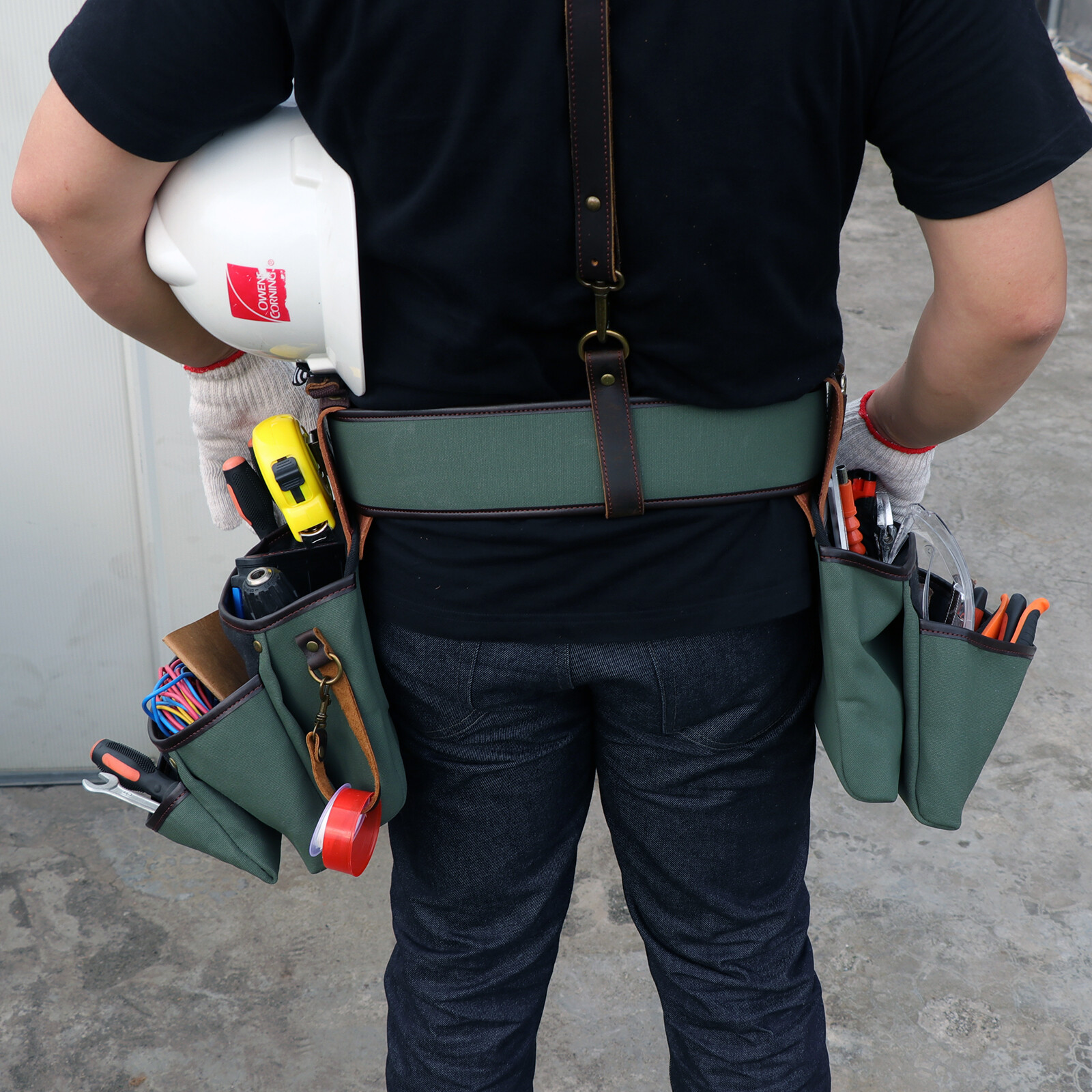 TOURBON Carpenter Workshop Electrician Tool Belt/Pouch/Bag/Holder Heavy Duty