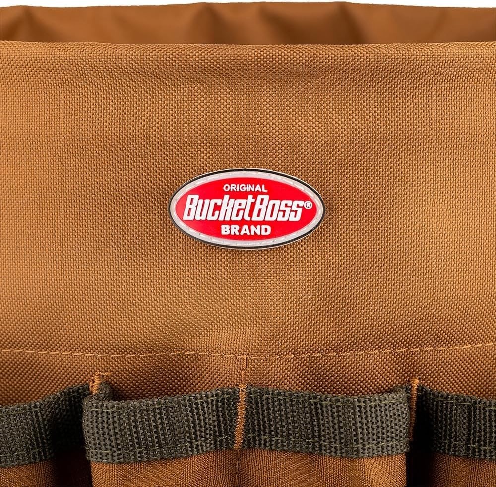 Round Portable Tool Organizer in Brown with 33 Compartments Fits 5 Gallon Bucket