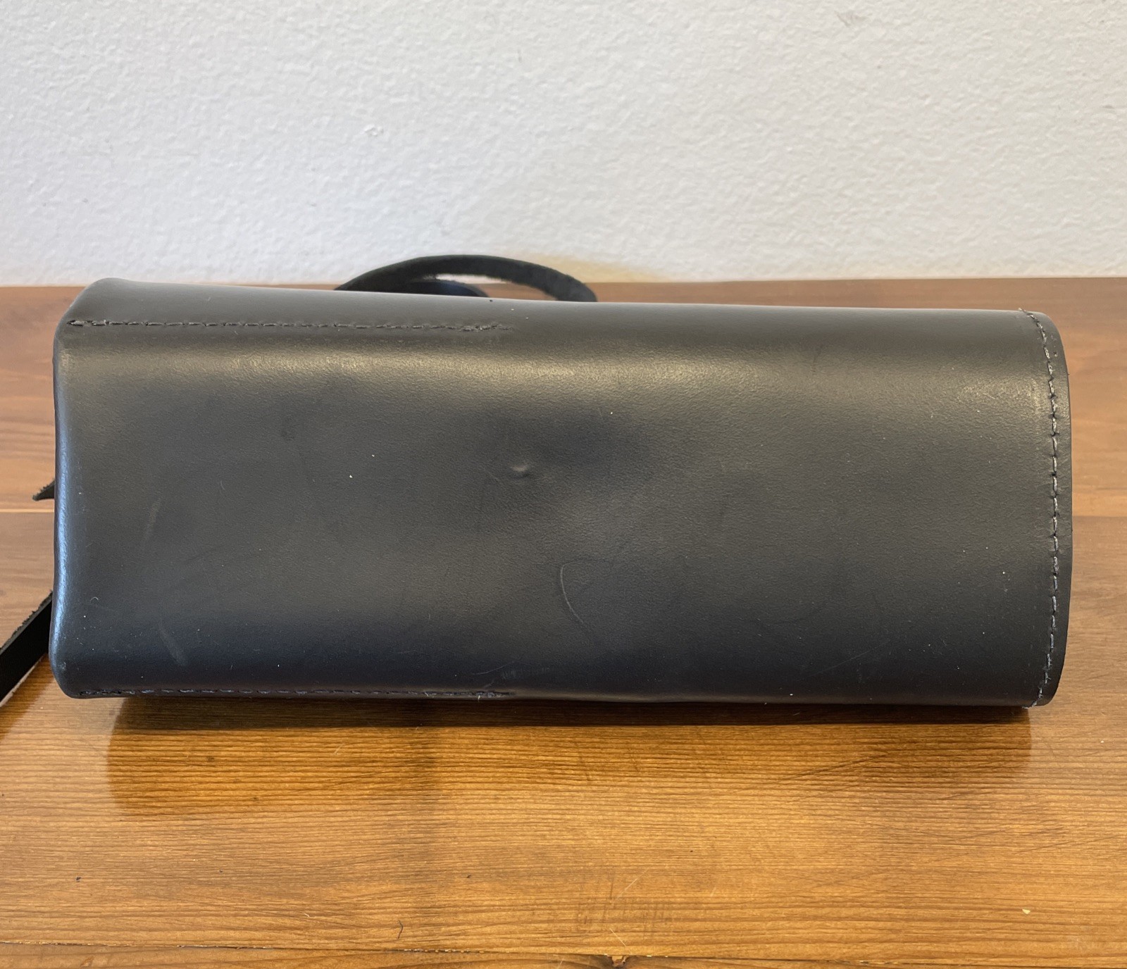Hide Drink Thick Leather Small Tool Roll Up Bag Pencil Pouch Black 4 3” Pockets