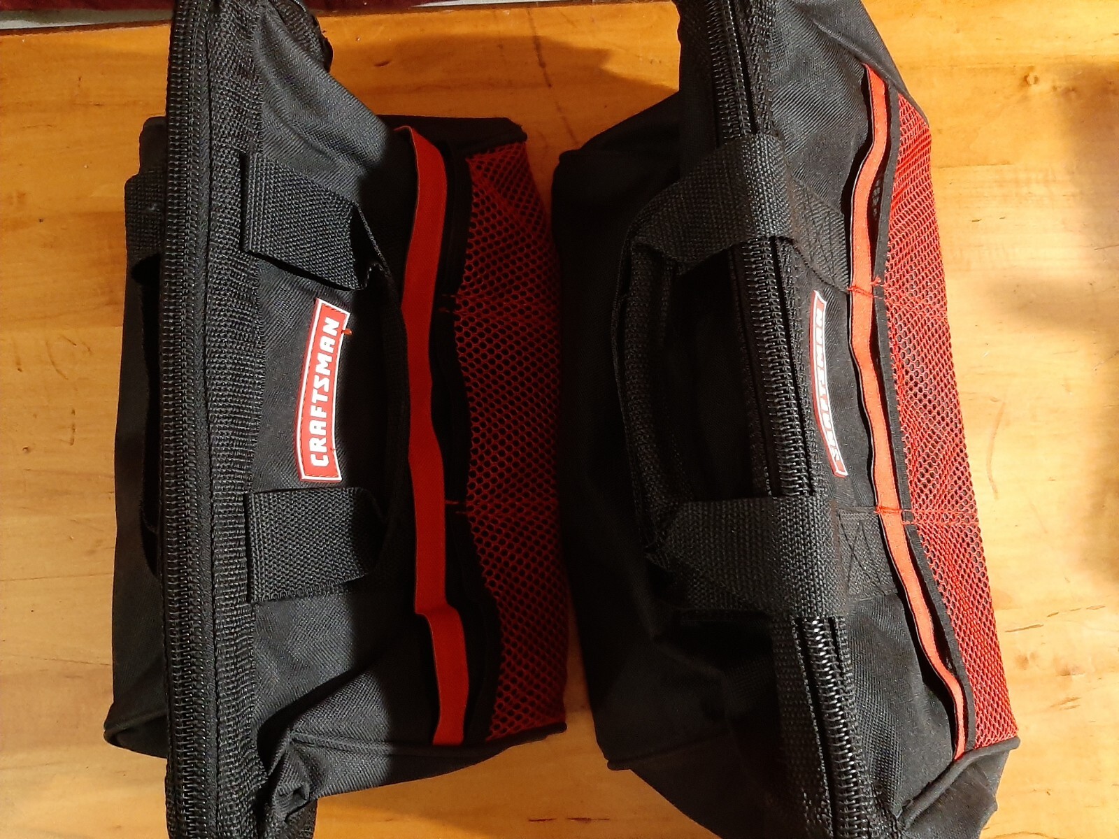 Lot of 2 Craftsman 13″ Tool Canvas Carry Tote Bag with Zipper Red and Black NWOT