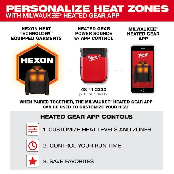 Milwaukee Tool F300g-212X Axis Heated Vest, Polyester, 2 To 8 Hours Heating