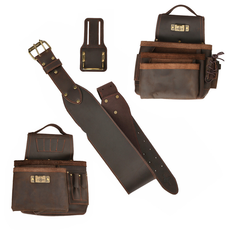 TOURBON Leather Heavy Duty Tools Storage Belt Pouch Electricians Carpenter Gift