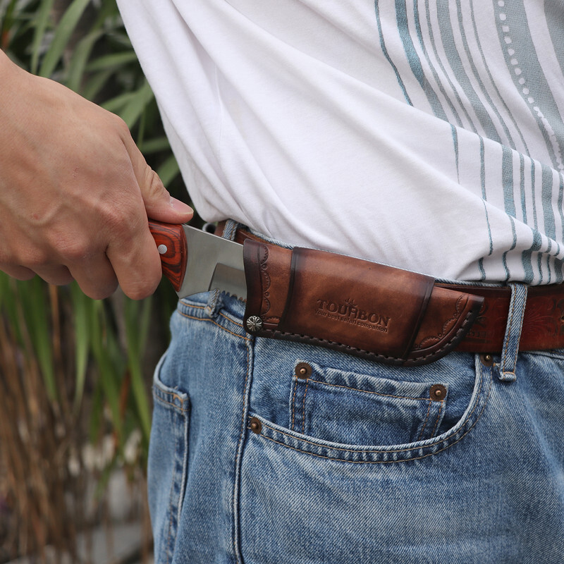 TOURBON Pocket Folding Knife Sheath 4″ Fixed Blade Belt Holster Cover Camping