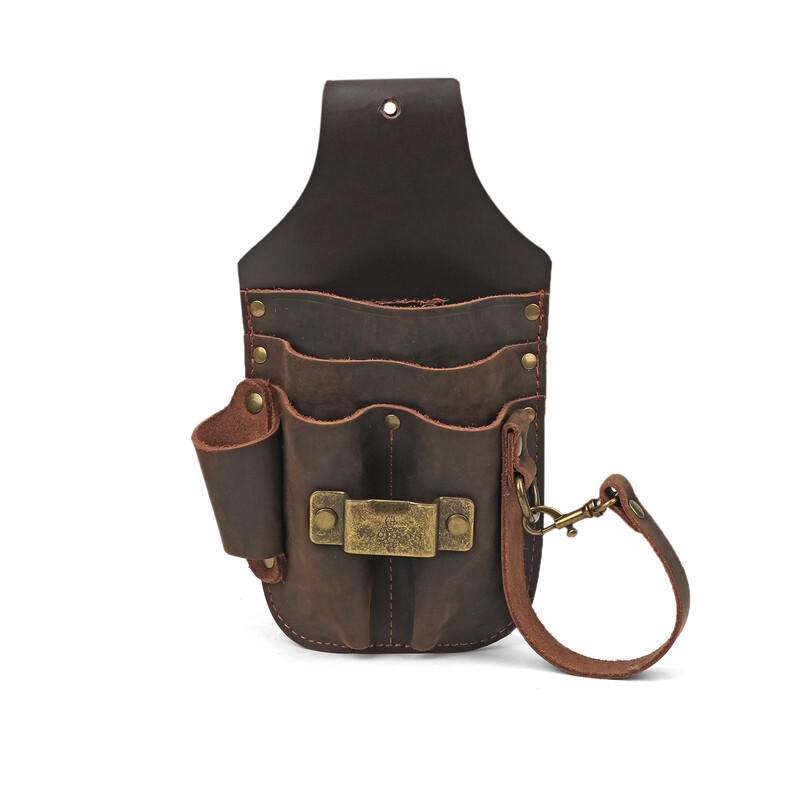 TOURBON Leather Workshop Heavy Duty Tools Belt Holster Utility Electrician Pouch
