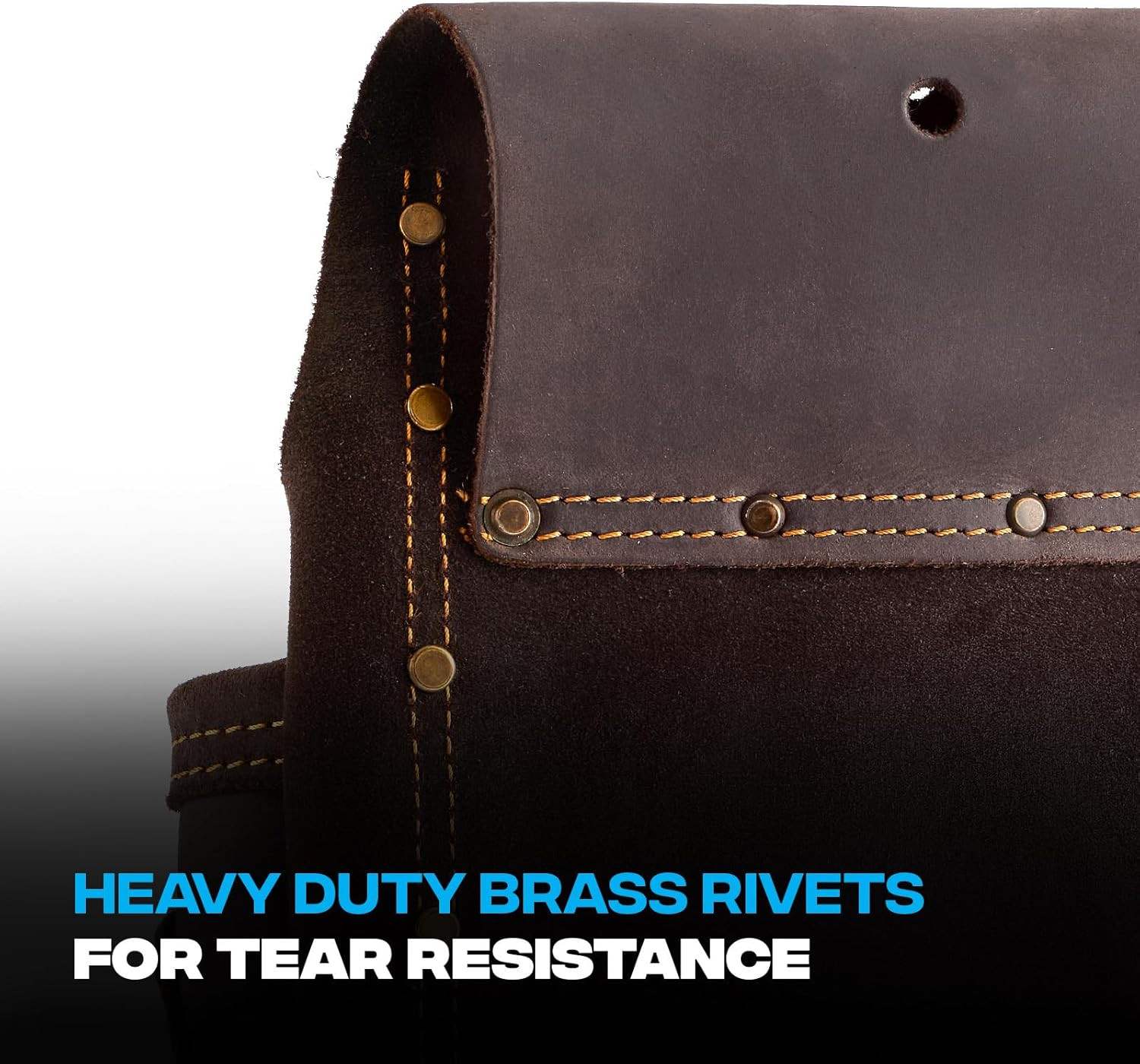 Pro Full Grain Leather Tool Pouches – Made with Double Stitching and Rivet Reinf