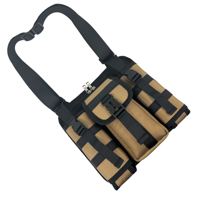 Tacticals Chest Bag Tool Storage Bag with Water Bottle Holder Crossbody Bag