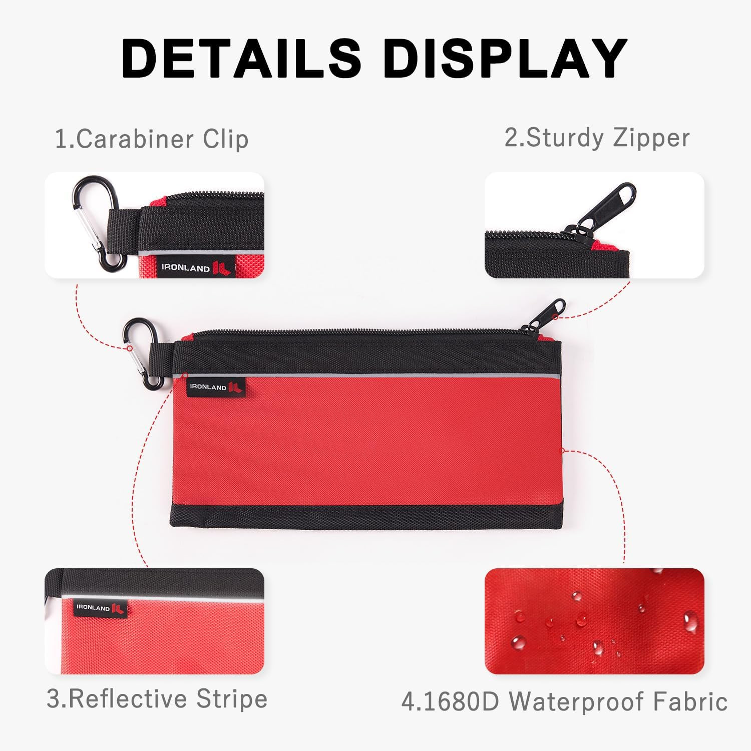 Small Tool Pouches with Zipper Premium Small Tool Bags Waterproof 1680D Pouch Ba