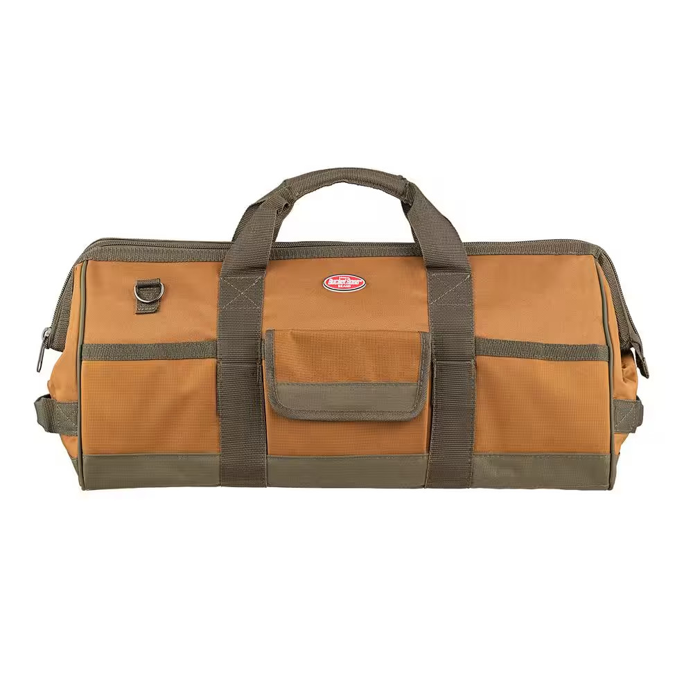 Gatemouth 24 In. Tool Bag in Brown and Green with 36 Pockets
