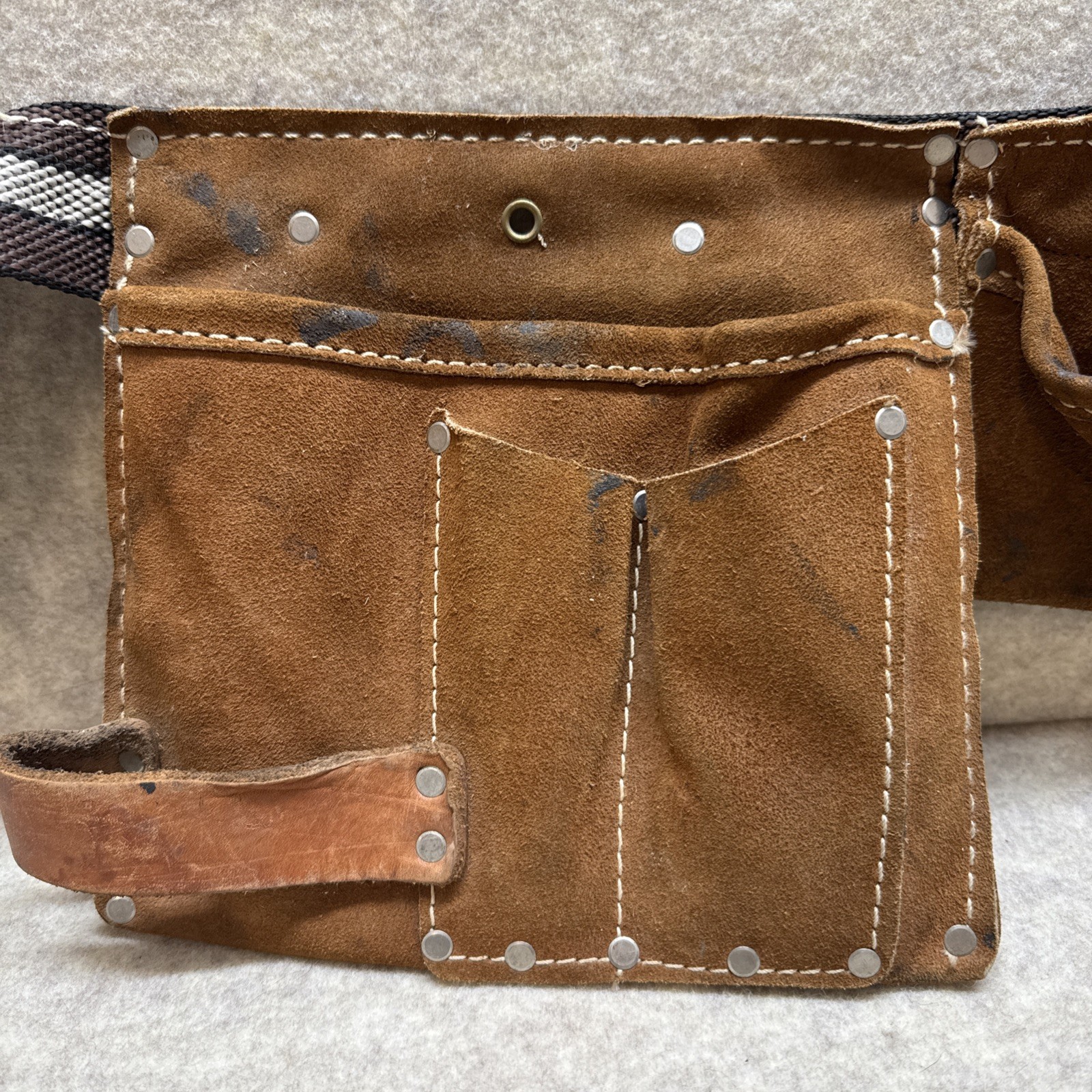 NICHOLAS Work Gear Suede Cowhide No. 497 Tool Pouch Belt Adjustable USA Made