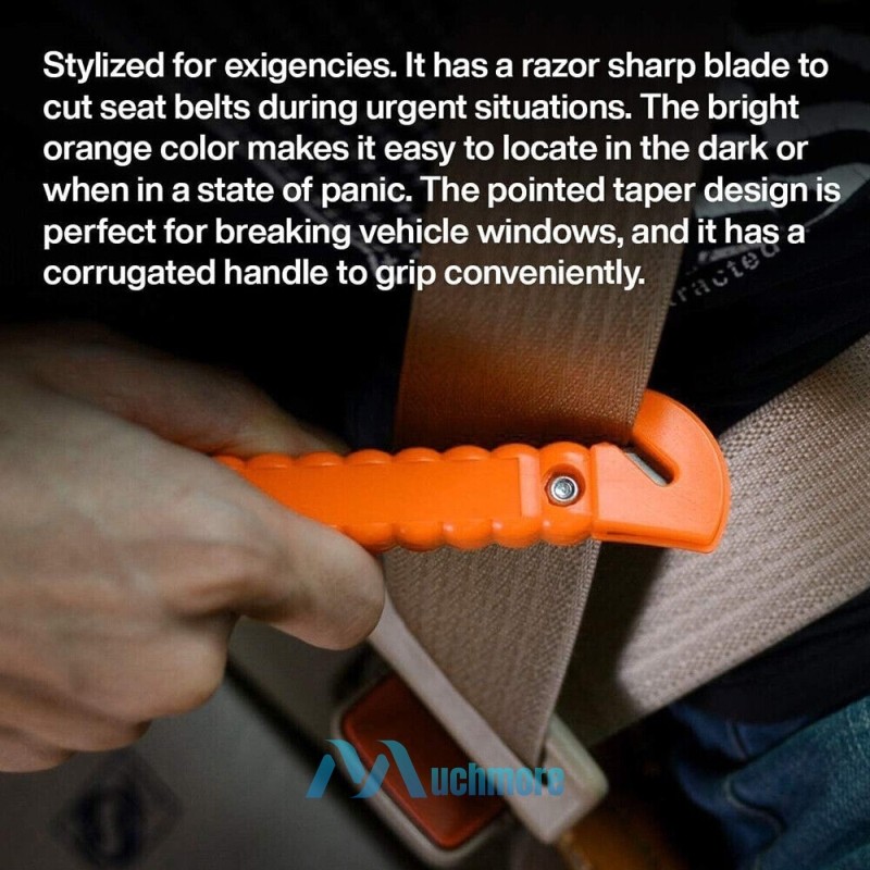 2-Pack Car Emergency Escape Tool Window Breaker Hammer Seat Belt Cutter Orange