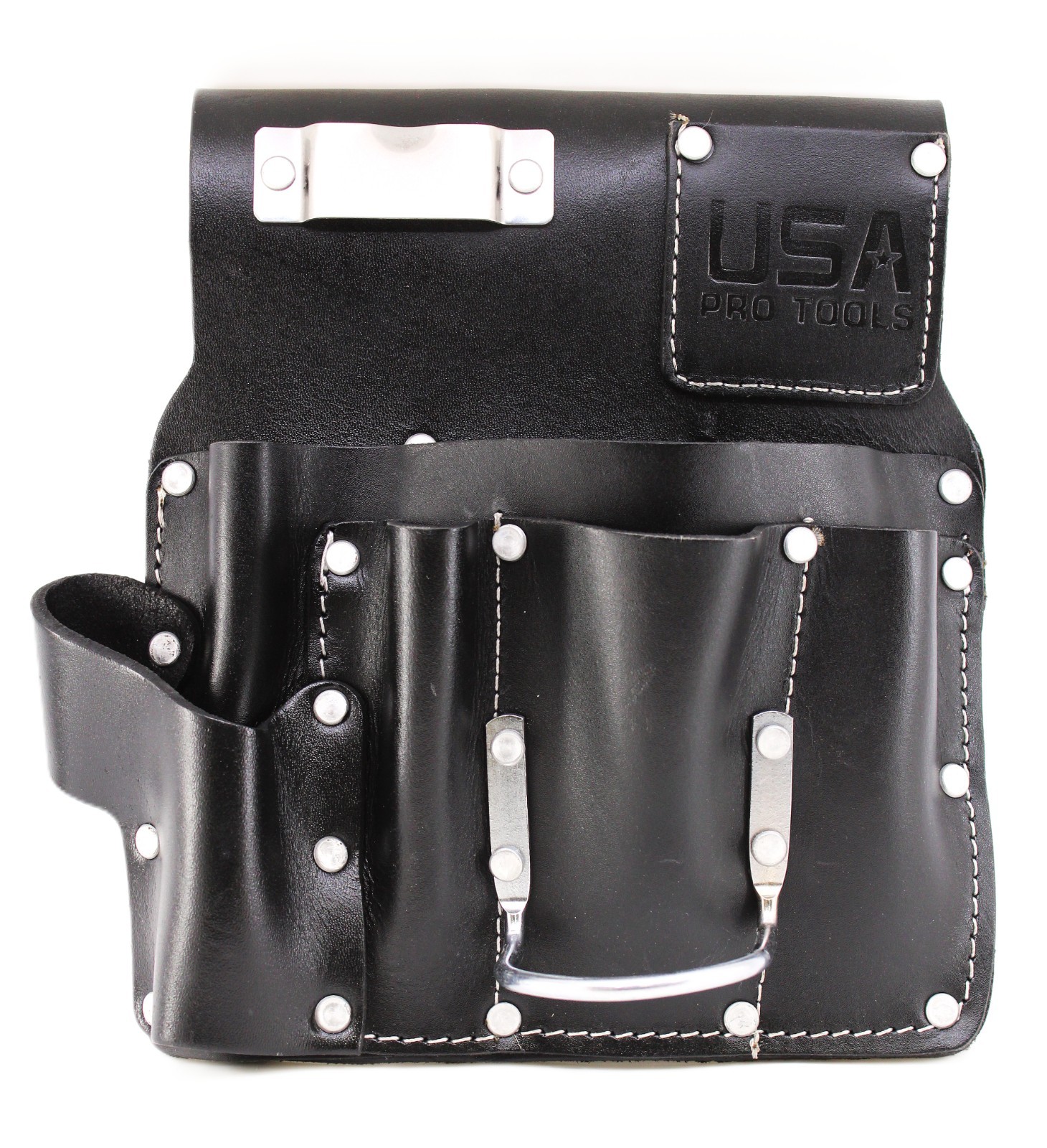 USA PRO TOOLS Top Grain Leather Drywall Pouch – Multi‑Pocket Tool Holder