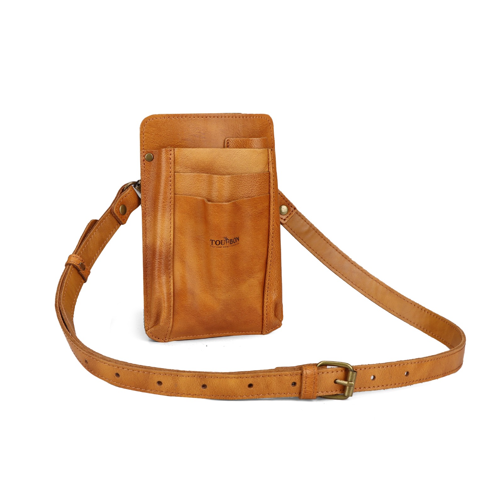 TOURBON Leather Garden Belt Tools Utility Pouch Florists Crossbody Bag for Girls