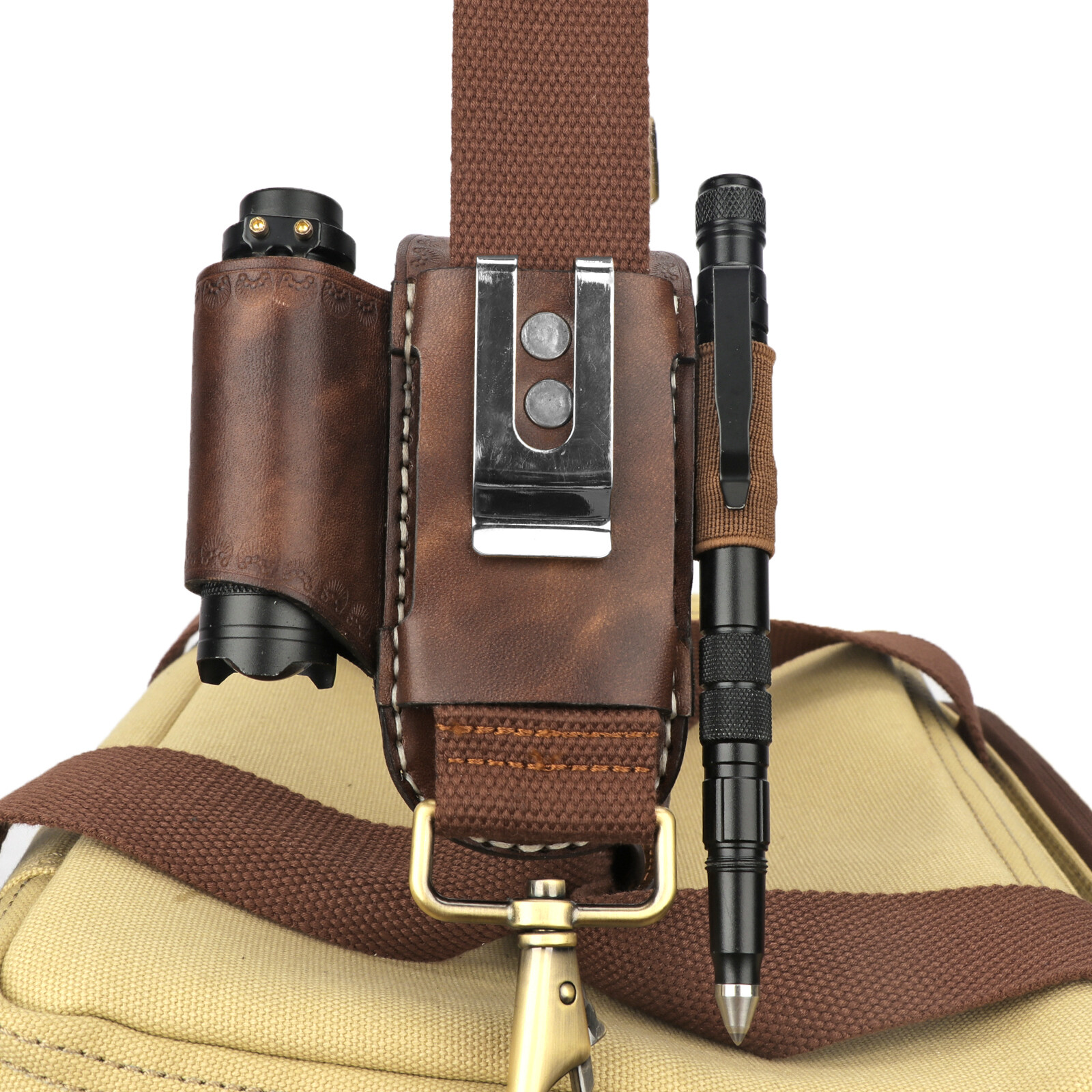 TOURBON Leather Knife Sheath EDC Pliers Belt Pouch Multitool Pocket Holster USA