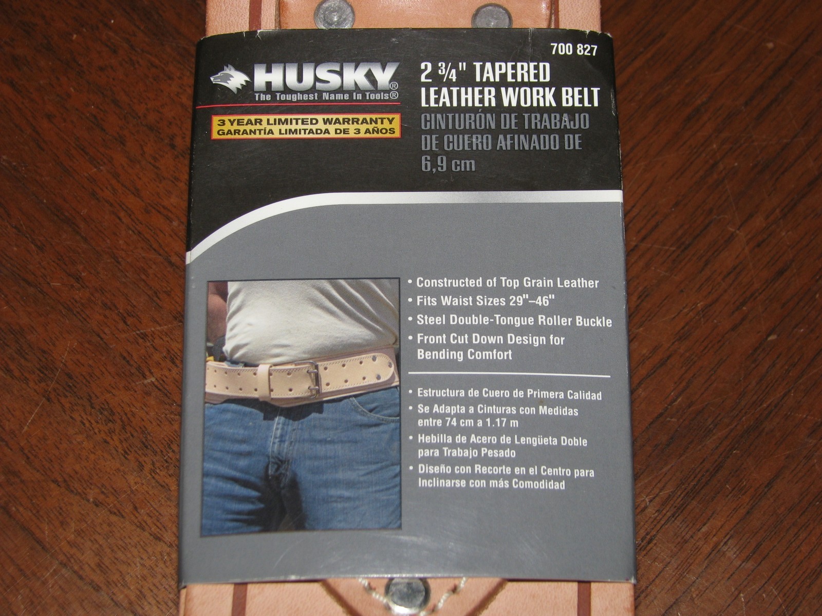 Husky 2 3/4 Tapered Leather Work Belt Waist Size 29″-46″ NEW