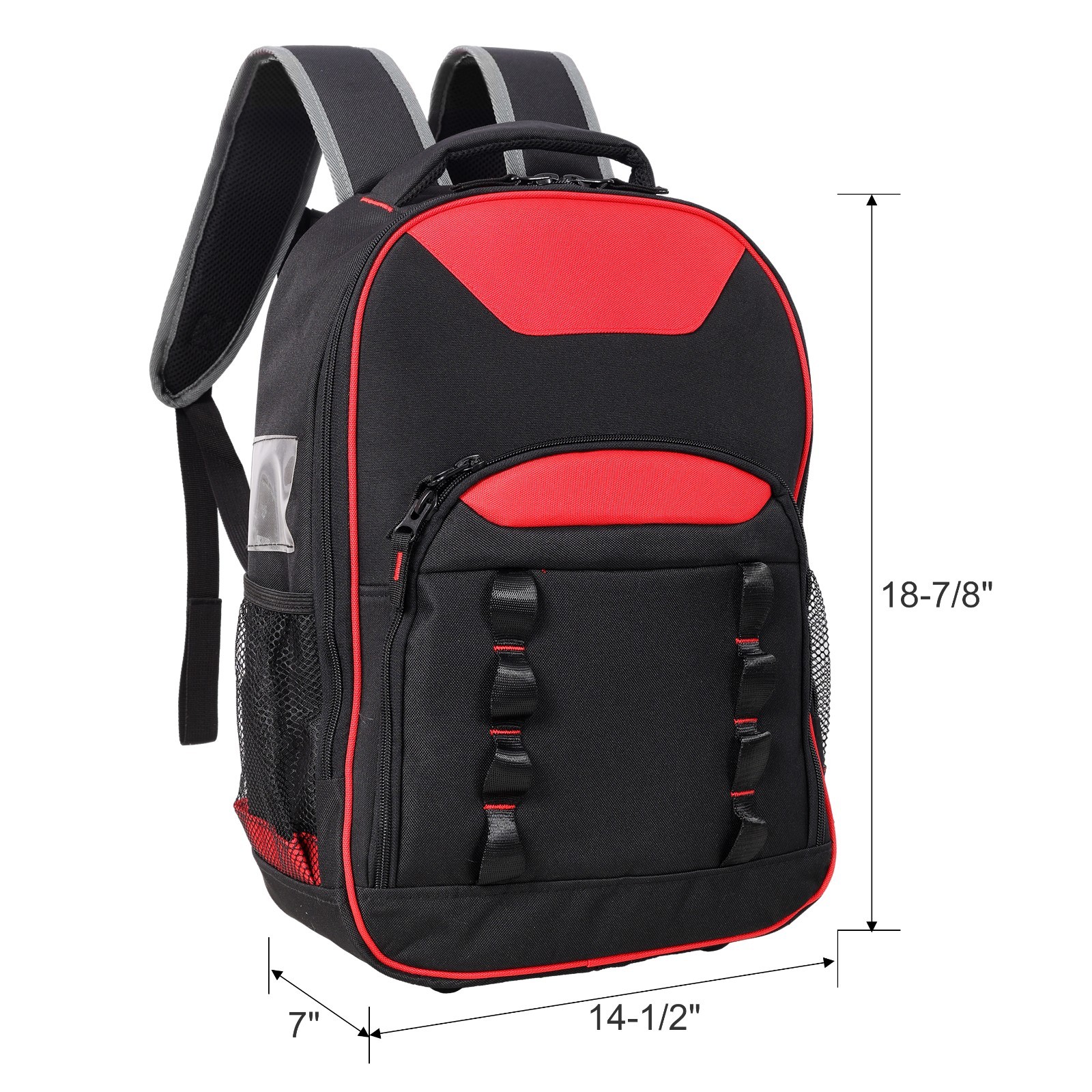 Oxford Cloth Multifunctional Tool Backpack, Heavy-Duty Tool Bag Multiple Pockets