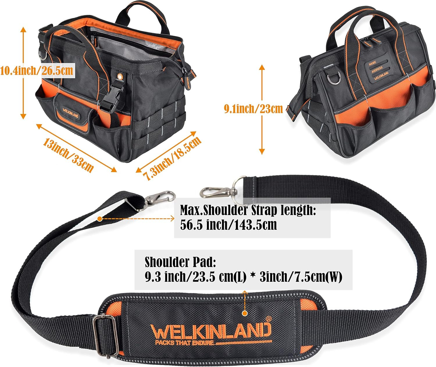 WELKINLAND 13-Inch Small Tool Carrier, Electrician’S Organizer, HVAC Tech’S Bag,