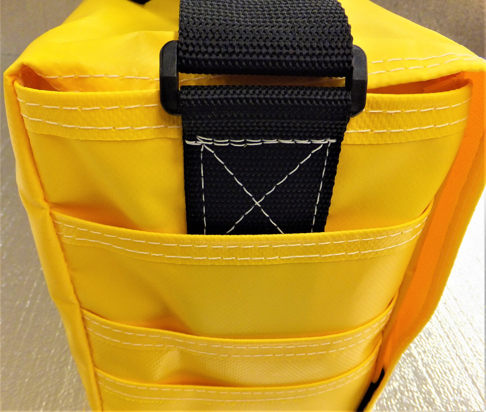 TOOL BAG-HARD WALL, VINYL COATED NYLON, 17″x7″x10″ HIGH STORAGE CAPACITY NEW