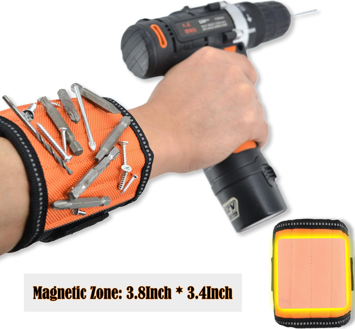 3-In1 Drill Holster Set w/Strong Magnetic wristband & Solid 2 inch belts for men