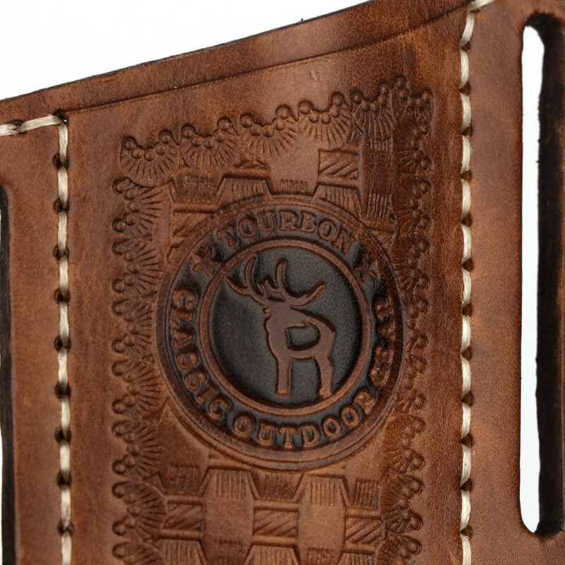 TOURBON Camping Tool Belt Sheath Leather Folding Knife Pocket Storage Holster