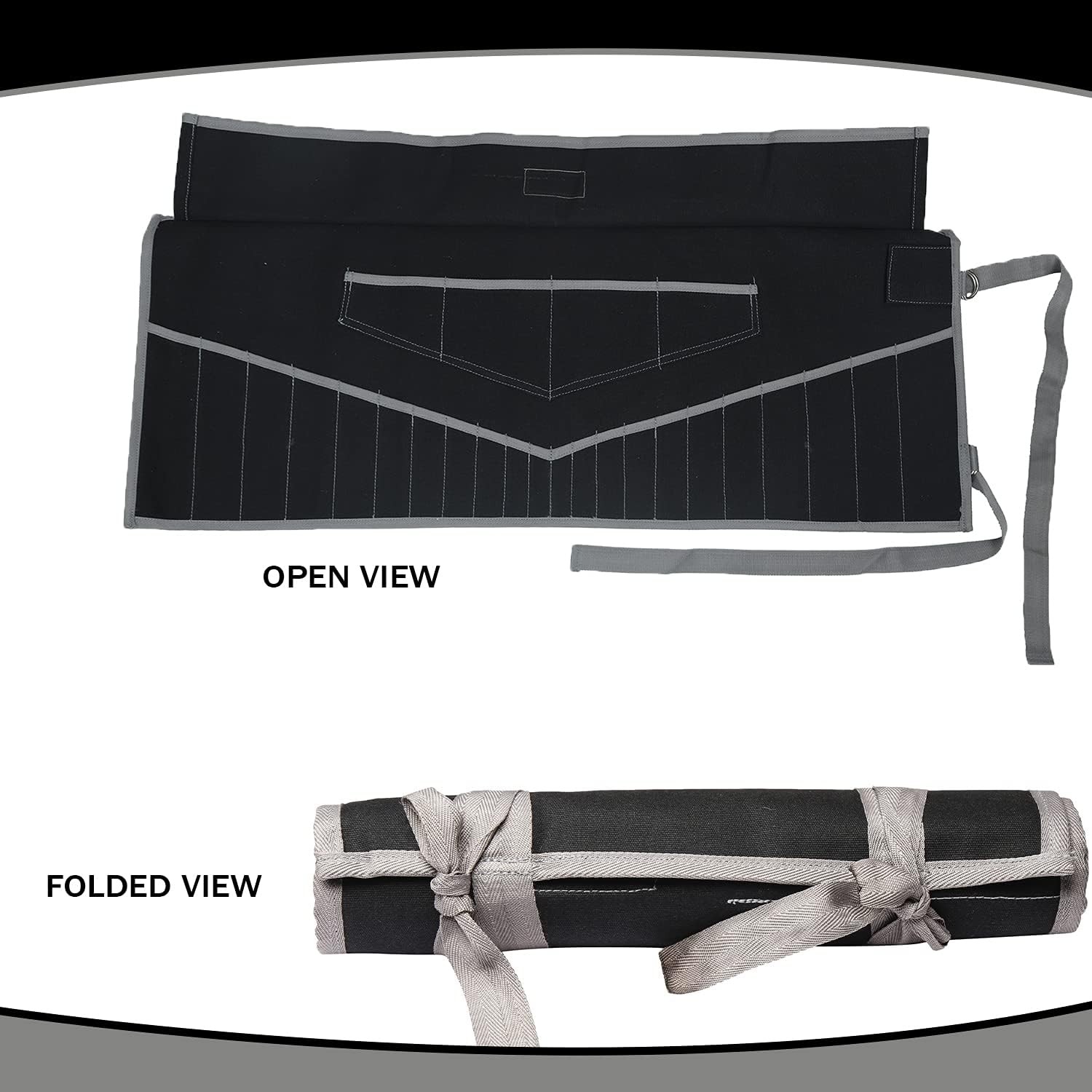 26 Pocket Wrench Roll-Up Pouch Organizer SAE & Metric Tool Bag Waterproof Canvas