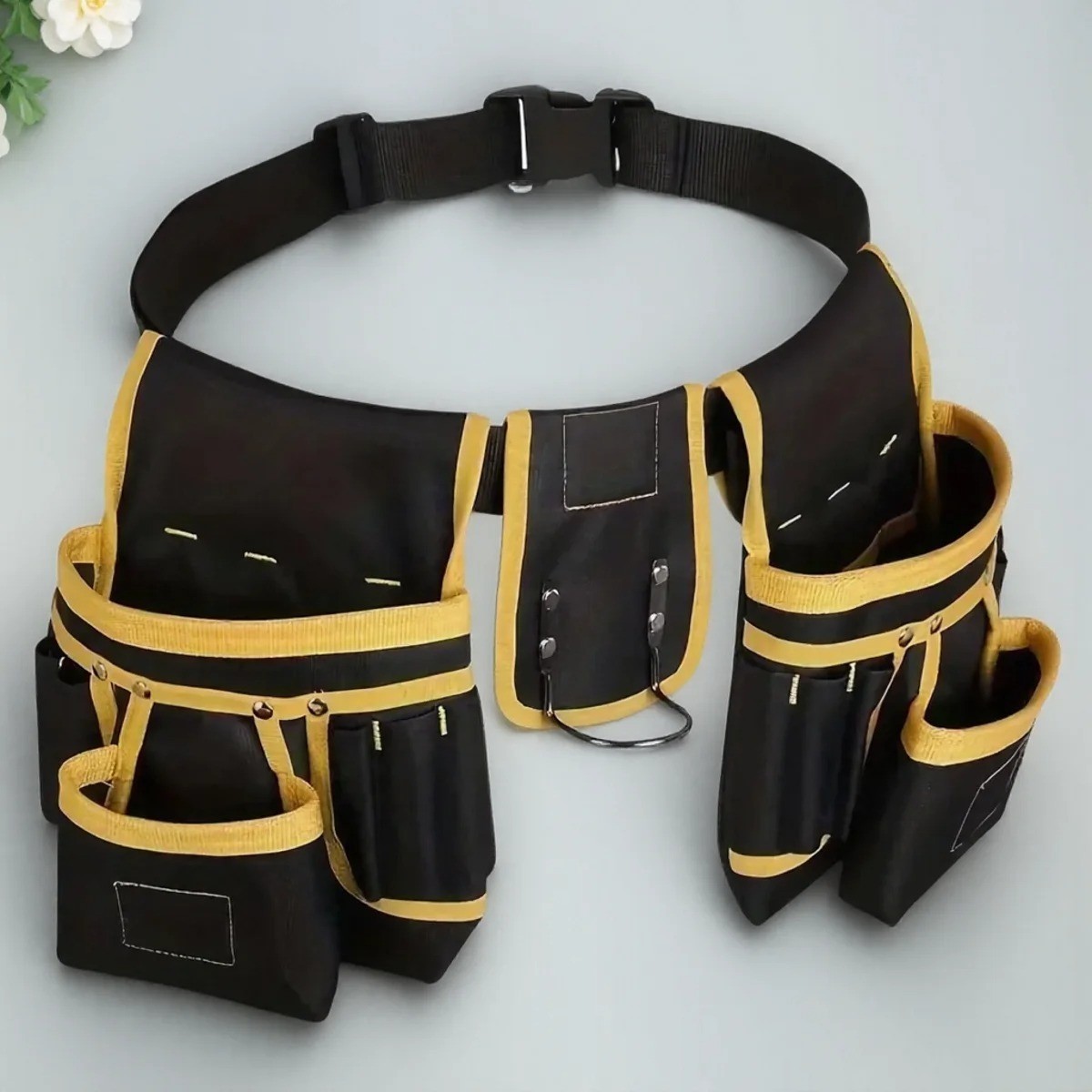 Adjustable Men’s 26 Pockets Tool Belt Magnetic Holder Sturdy Waist Pouch for AA