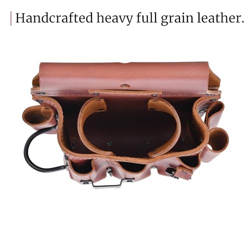 Leather Electrician Tool Pouch – 13-in-1 Top Grain Leather Electrician Cherry
