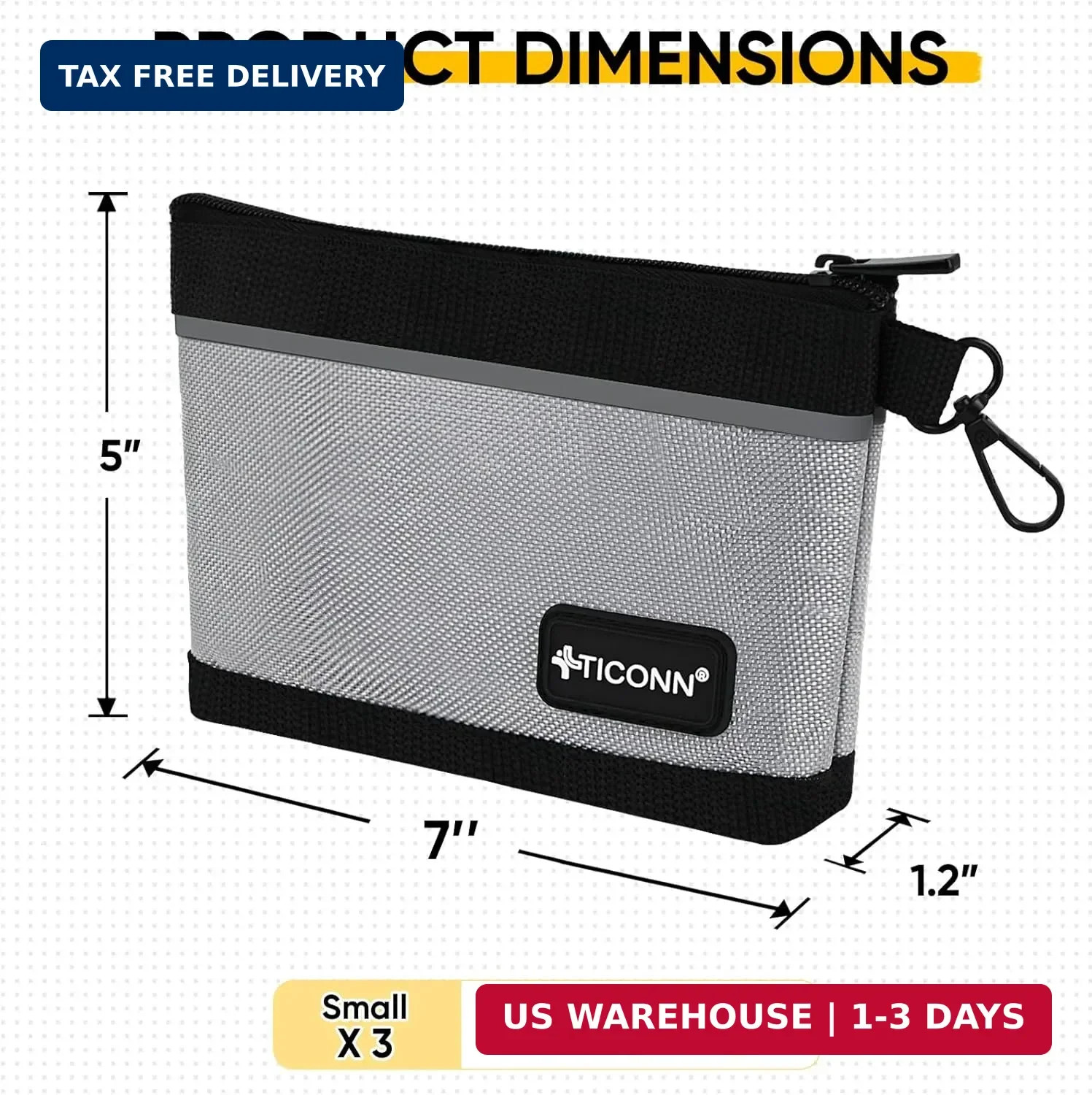 TICONN Tool Pouches with Zipper, 1680D Oxford Small Tool Bags, Waterproof Utilit