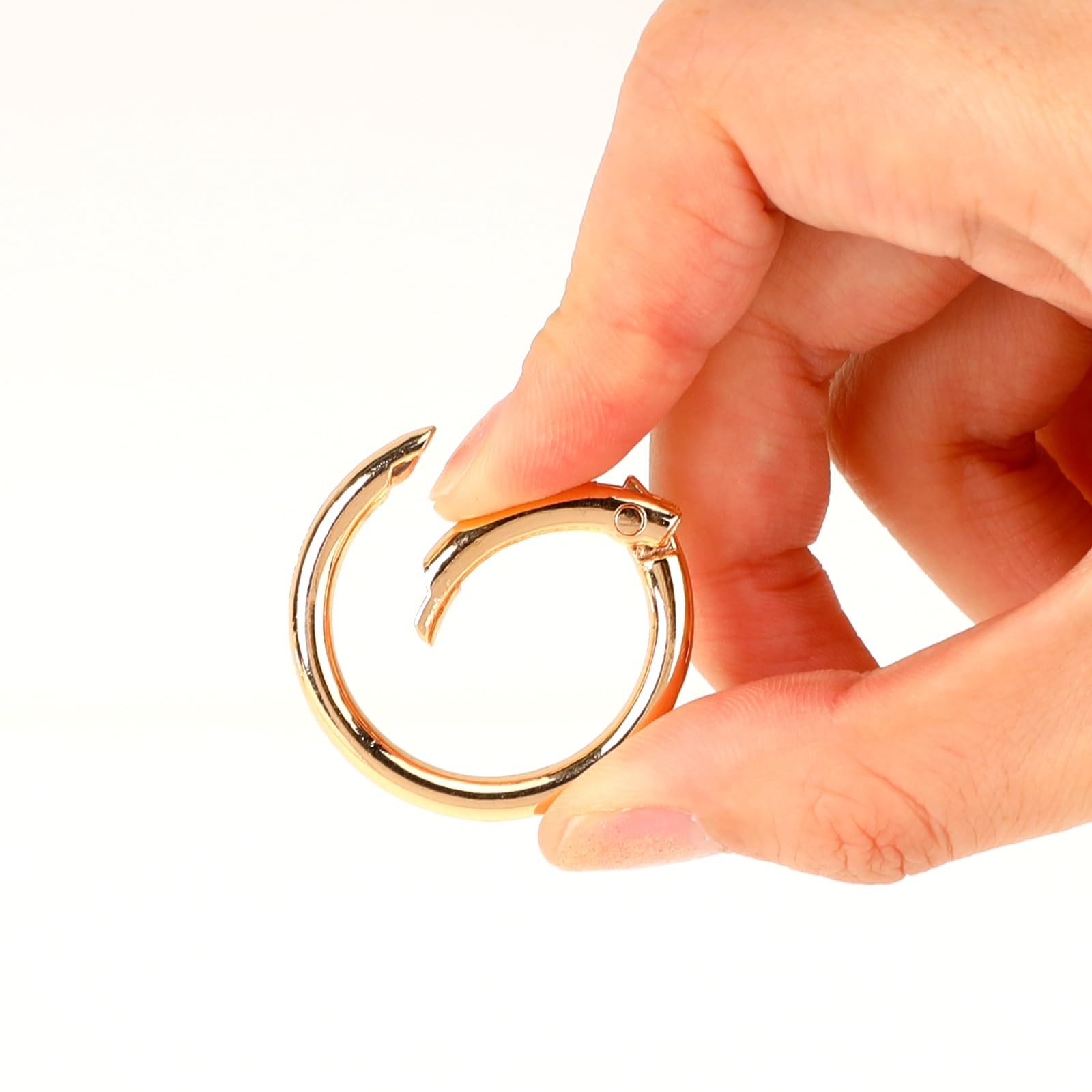 2 Pcs Spring O Ring Clip for Purse Strap 1 Inch Round Snap large, gold