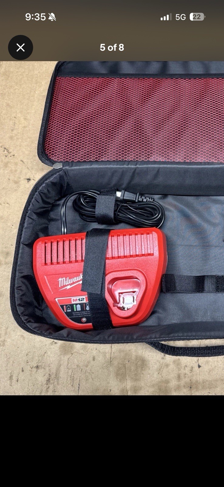 New Milwaukee Fuel M12 14” x 9” x 4” Heavy Duty Contractors Tool Bag W/ Charger