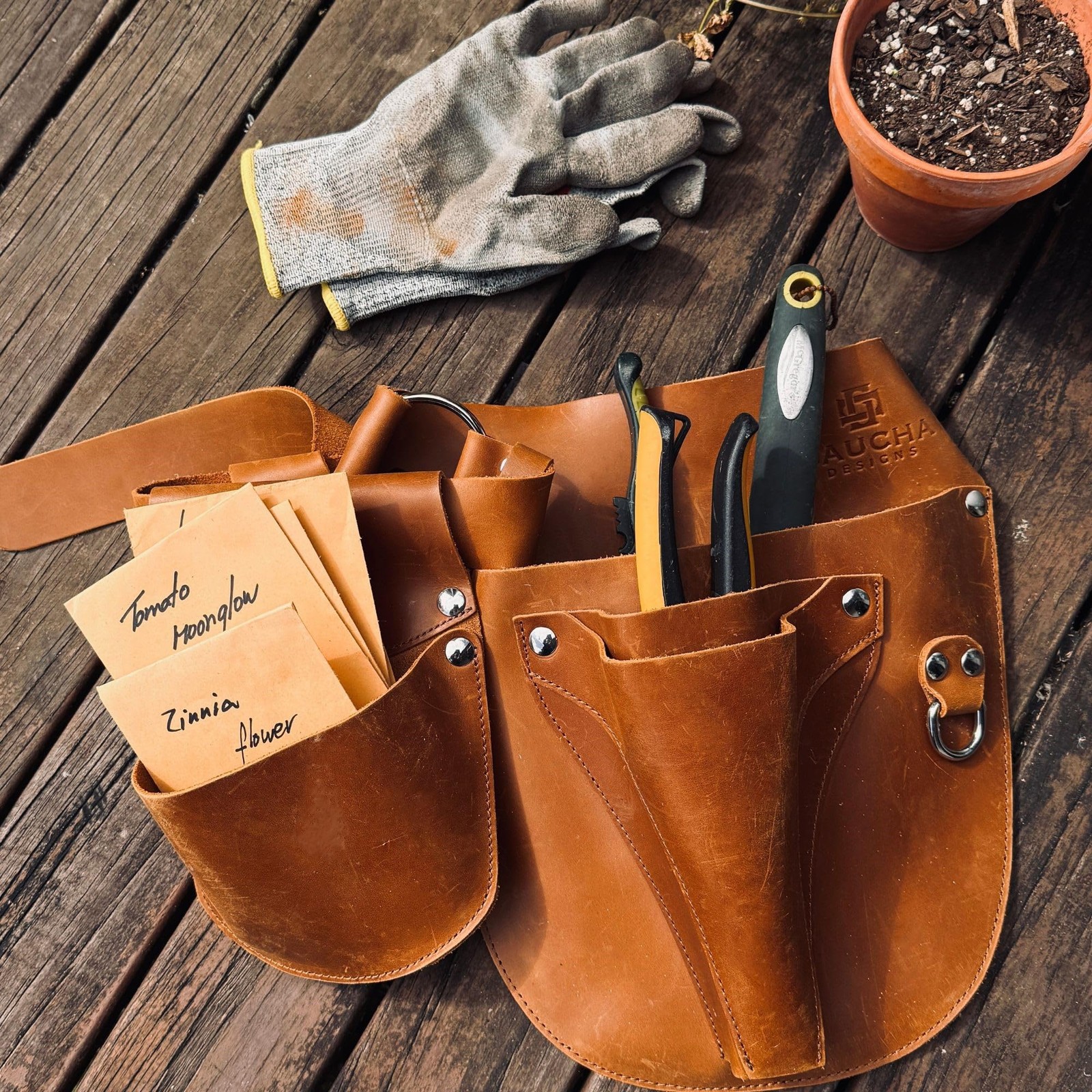 Leather Garden Tool Belt – Gardening gifts for women- Utility belt – Garden