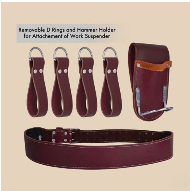Heavy Duty Leather Carpenter Tool Belt 19 Pocket Electrician Tool Pouch