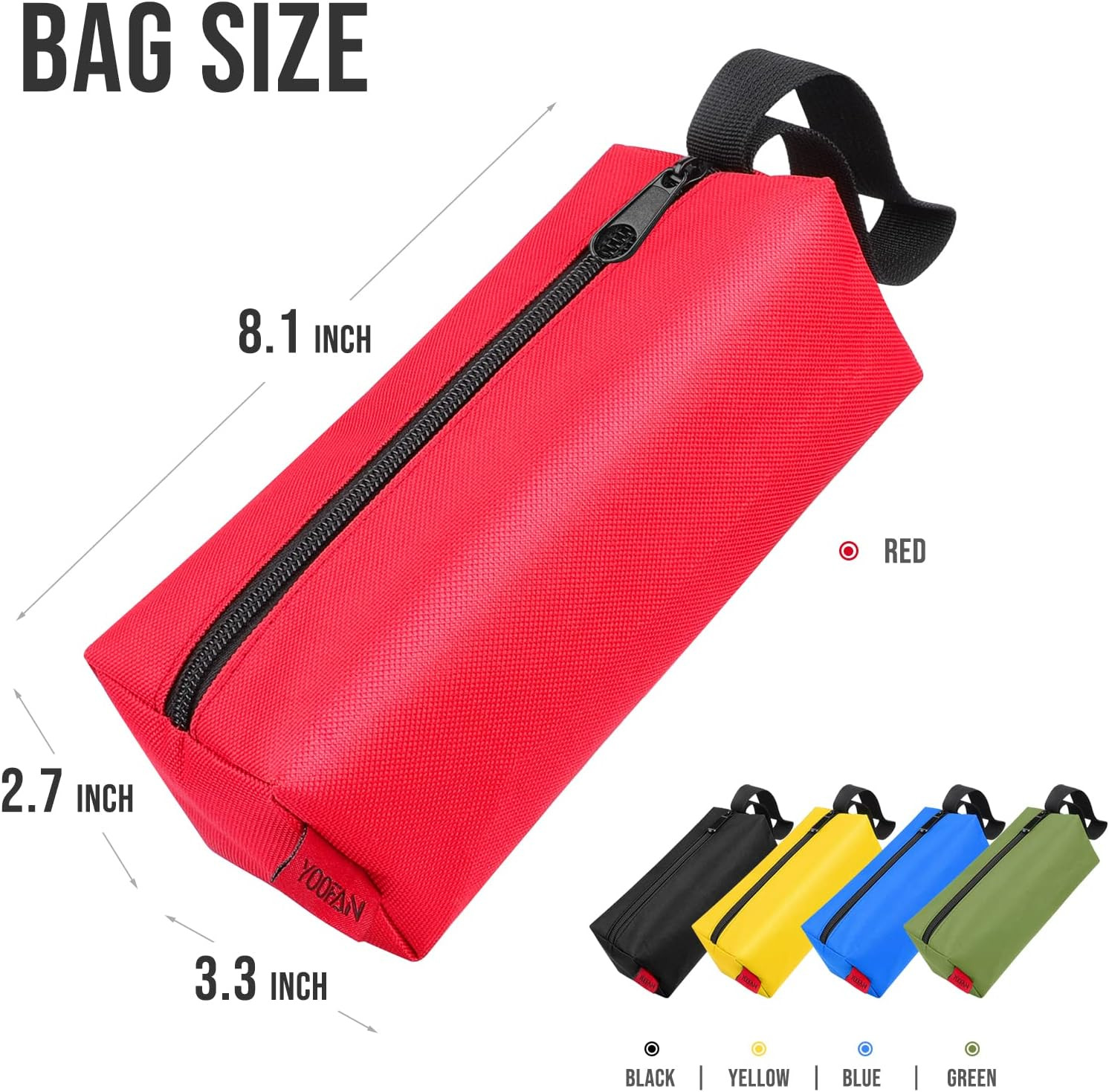 Small Tool Bags – Heavy Duty 1680D Waterproof Fabric Tool Pouch, Black/Red/Blue/