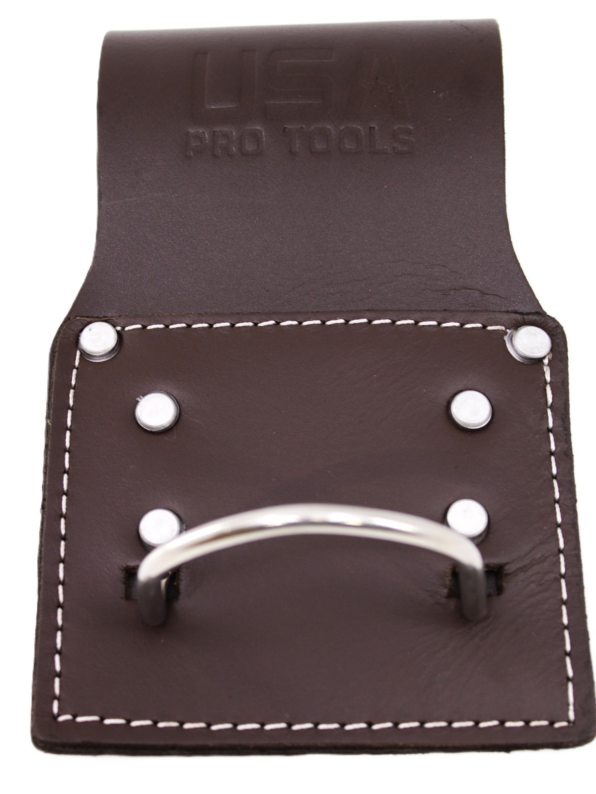 USA PRO TOOLS Grain Leather Hammer Holder – Heavy‑Duty Belt Loop with Rivets