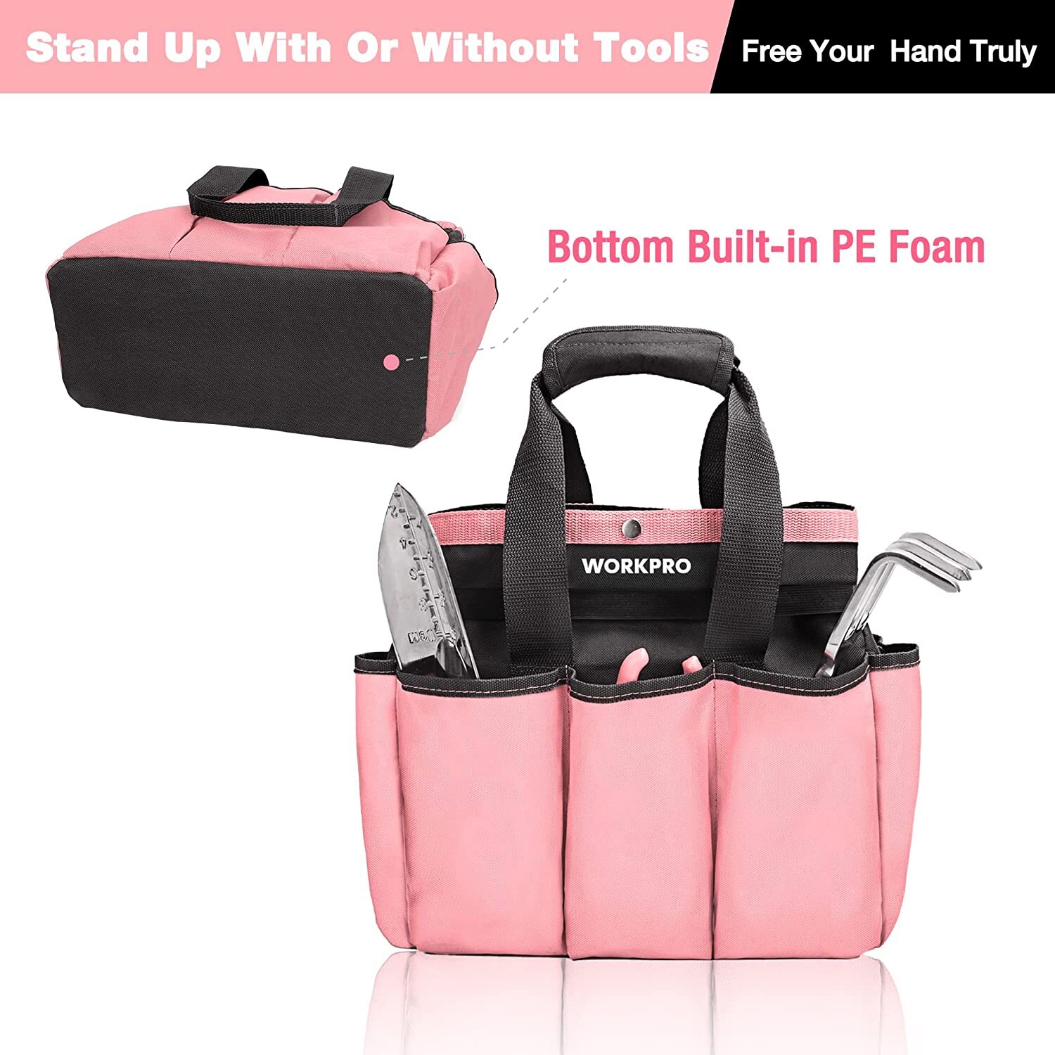 WORKPRO Garden Bag Garden Tool Tote Storage Bag w/ 8 Pockets Home Tool Organizer
