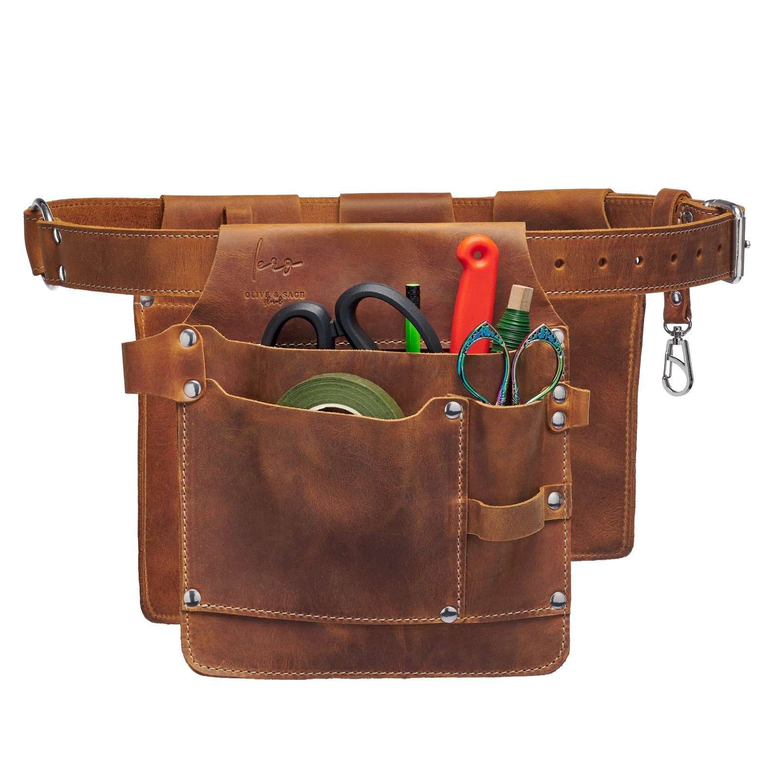 Adjustable Garden Belt — Leather Tool Belt. FLORIST tool belts. Leather belt.