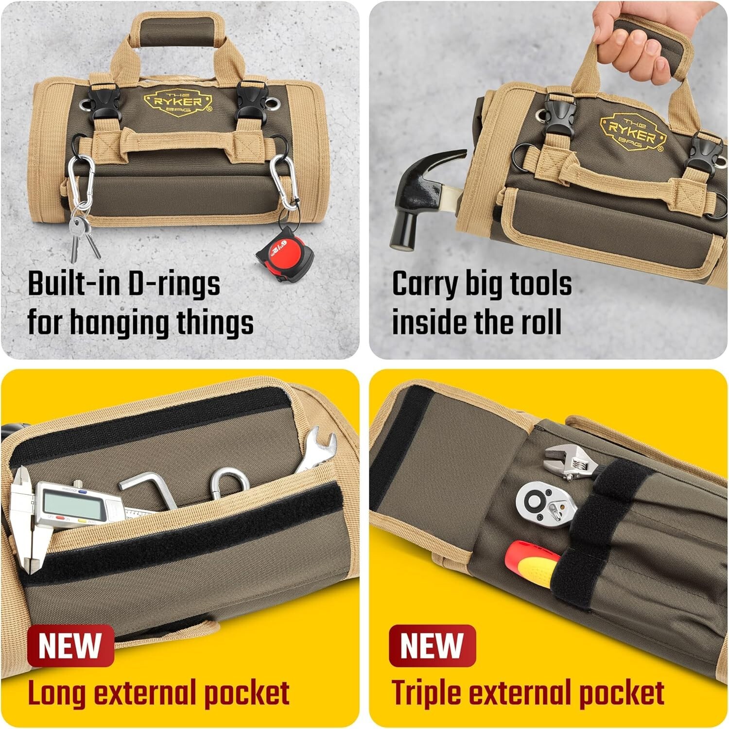 Compact Portable Tool Roll with Detachable Pouches – Ideal Father’s Day Gift