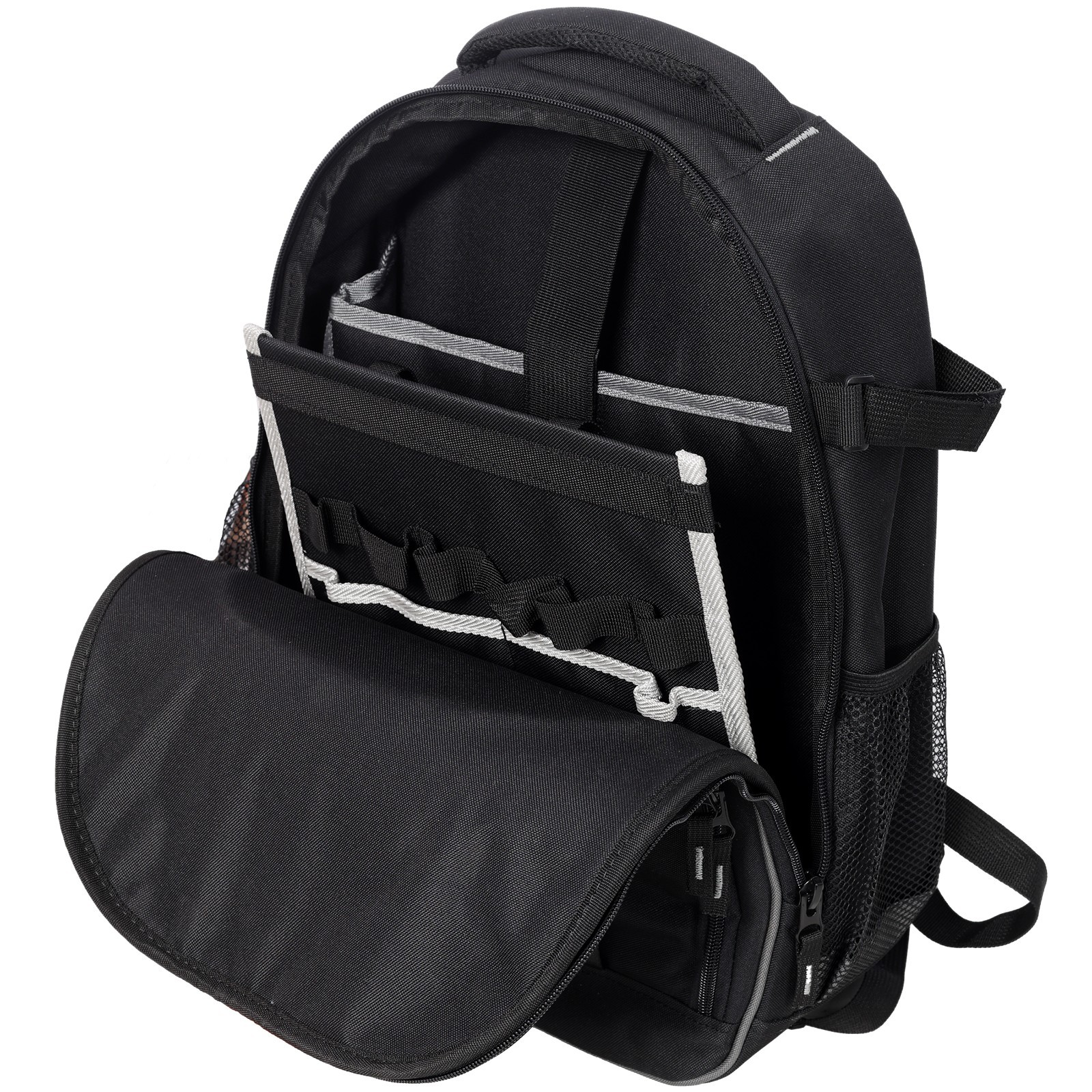 Oxford Cloth Multifunctional Tool Backpack, Heavy-Duty Tool Bag Multiple Pockets