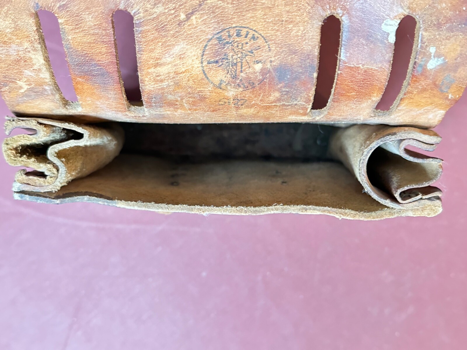 Vintage Klein Tools #5127 6-Pocket Tan Leather Tool Pouch – Made In USA