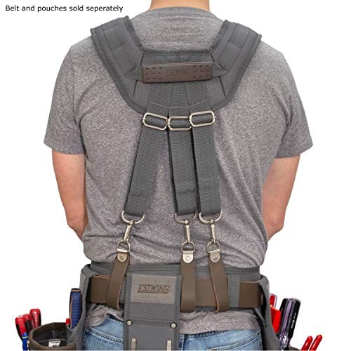 Cooling Mesh Padded Tool Belt Suspenders, Durable, Steel Hardware, Chest 1
