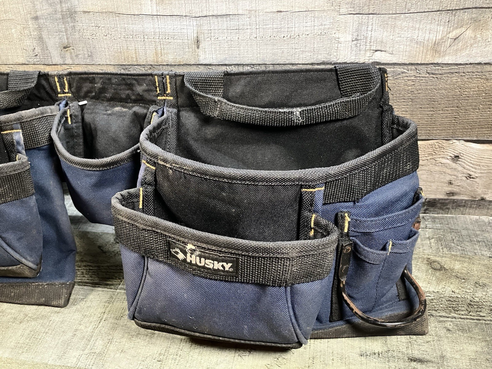 Husky Tool Belt, Blue Heavy Polyester, 3 Pouches, 13 Pockets & 2 Hammer Loop CLC