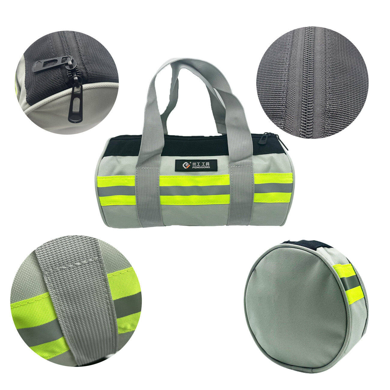 Heavy Duty Canvas Tool Bag with Metal Zippers Muti-Purpose for Home DIY Portable