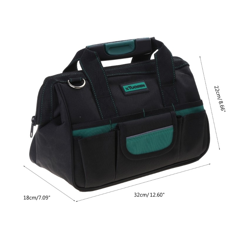 12.6 Large Tool Bag Durable Oxford Cloth Multiple Compartments for Electricians